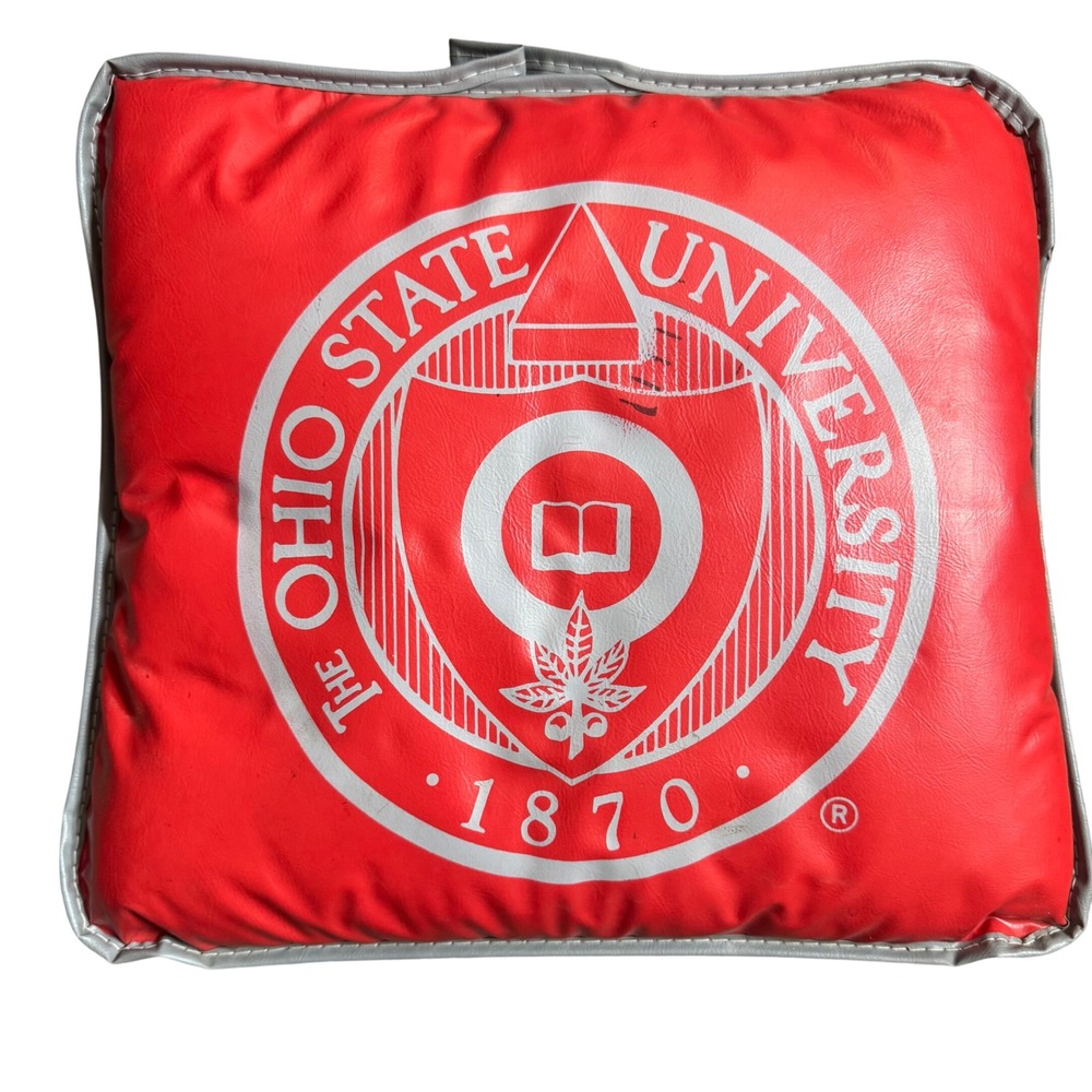 Vintage Ohio State University Stadium Seat Cushion Carmen Ohio Alma Mater Red